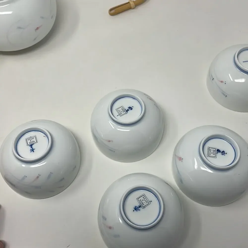 Vintage 80’s Japanese porcelain Dobin kyusu sake/tea set